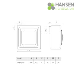 Ventilator HANSEN Max 80 HT dimenzije
